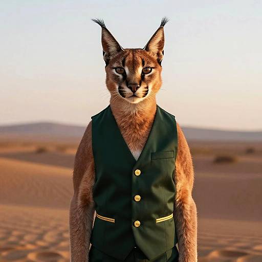 Regal Caracal in Midnight Green Vest
