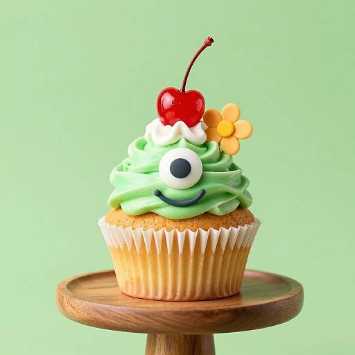 Whimsical Multi-Colored Monster Cupcake