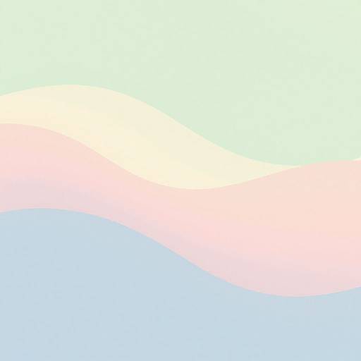 Abstract digital artwork featuring smooth, wavy gradients of pastel pink, yellow, and light blue, blending seamlessly across the canvas.