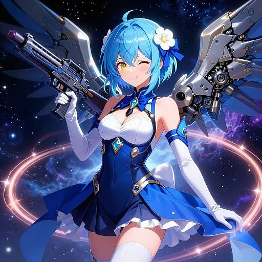 Cinematic Magical Girl Mecha Illustration