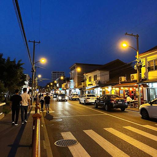 Bustling Evening Street Scene