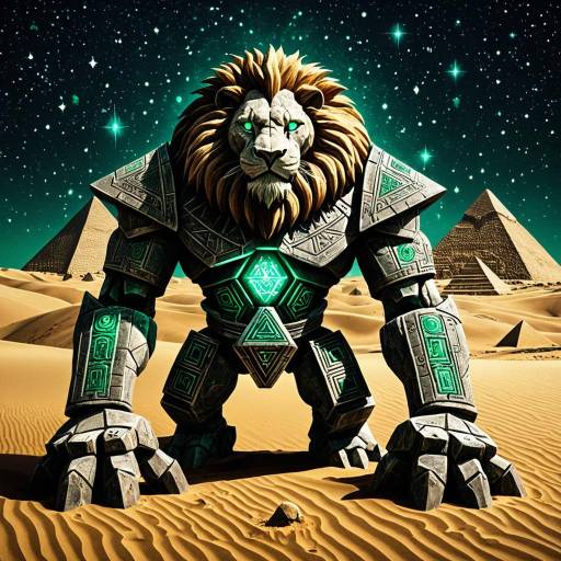 Legendary Golem in a Mystic Desert