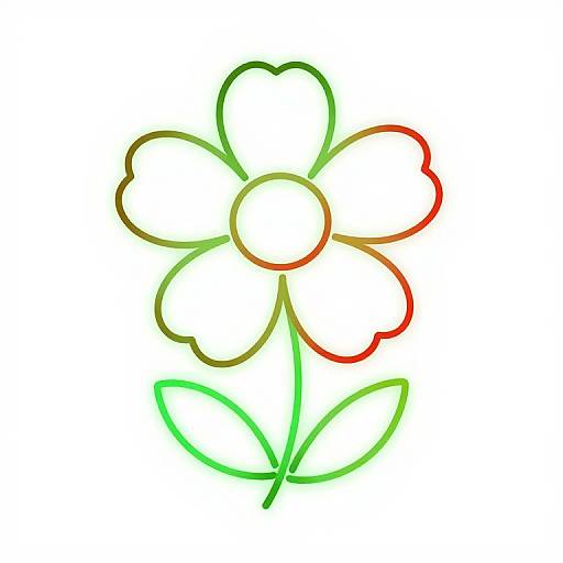 Glow Line Drawing of a Flower