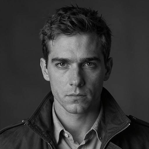 Intense Gaze in Monochrome Portrait