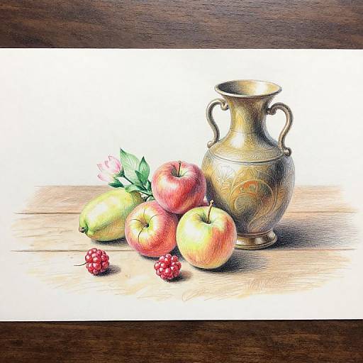 Serene Still Life with Fruits and Vase