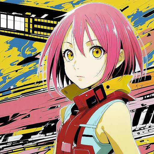 Illustration of Haruhara haruko, flcl in the style of Yuuki tatsuya