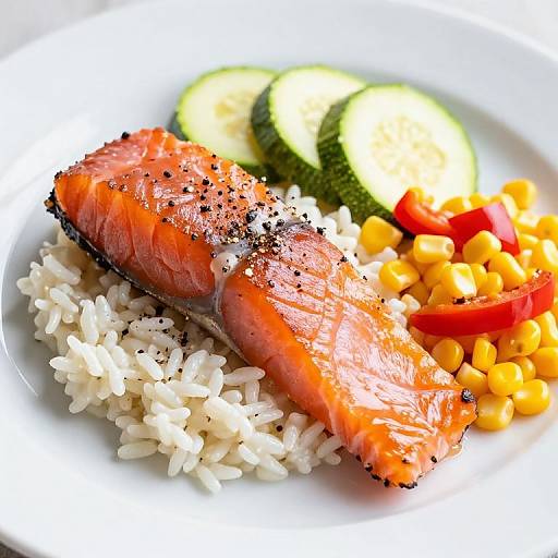Glistening Smoked Salmon with Vegetables