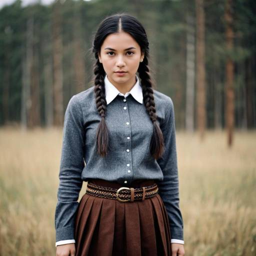 Chic Female Fashion Portrait with Braids