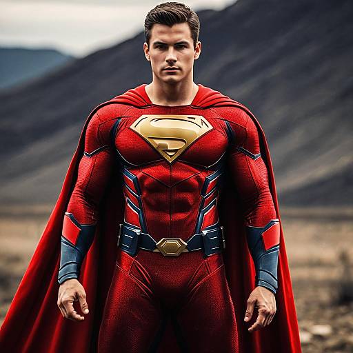 Custom Superhero in Red Cape Pose