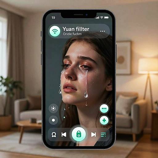 Crying Filter App on Sleek Smartphone