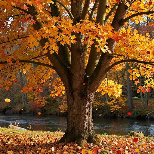 Vibrant Autumn Ahorn Tree Scene