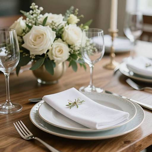 Elegant Table Setting with Flowers