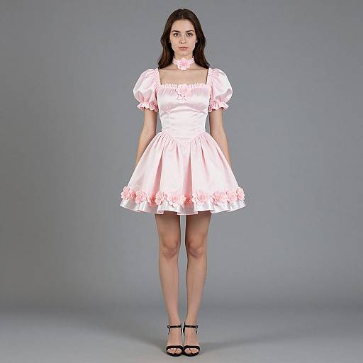 Realistic Fair Lady in Brown Dress