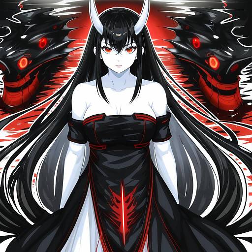 Illustration of Battleship water oni, kantai collection in the style of Amazon (taitaitaira)