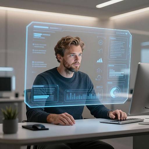 Futuristic AI Holographic Interface