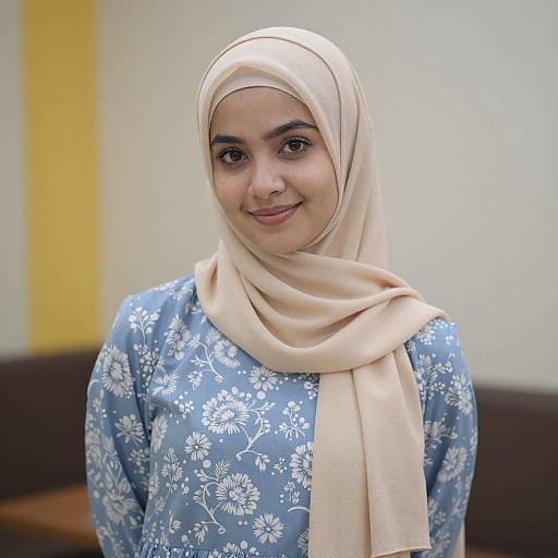 Young Woman in Beige Hijab Portrait