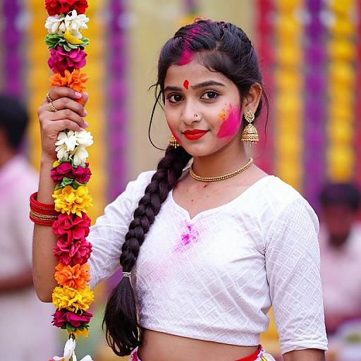 Stylish Girl at Holi Festival