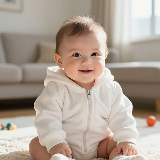 Cozy Baby in White Hoodie