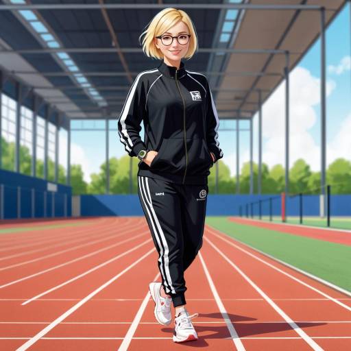 Determined Girl in Athletic Tracksuit