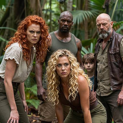 Intense Group in Jungle Setting