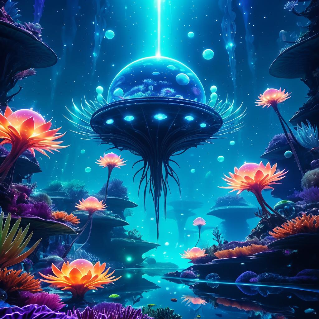 Surreal Underwater Alien Adventure Poster