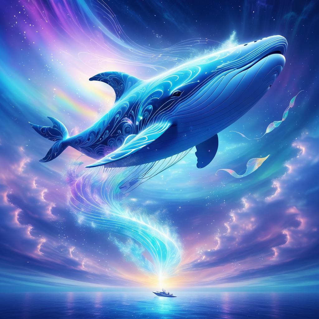 Mystical Whale in Surreal Dreamscape