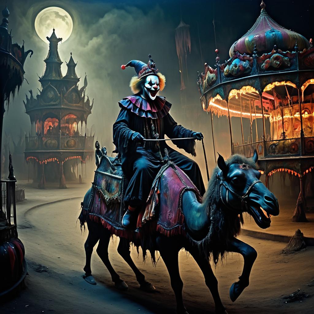 Sinister Clown on a Hellish Camel