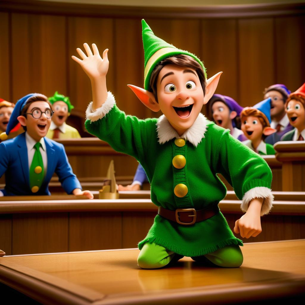 Whimsical Pixar Elf Courtroom Prank