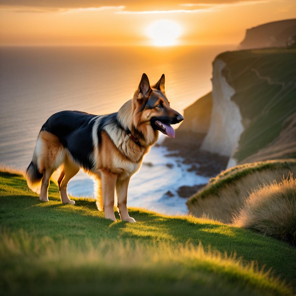 Captivating German Shepherd at Sunset