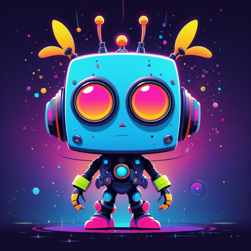 Charming Alien in Vibrant Vector Art