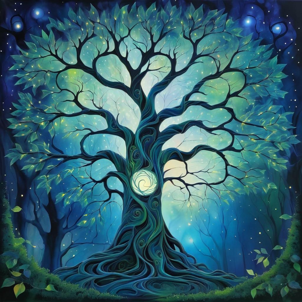 Enchanted Tree Spirit in Twilight Forest