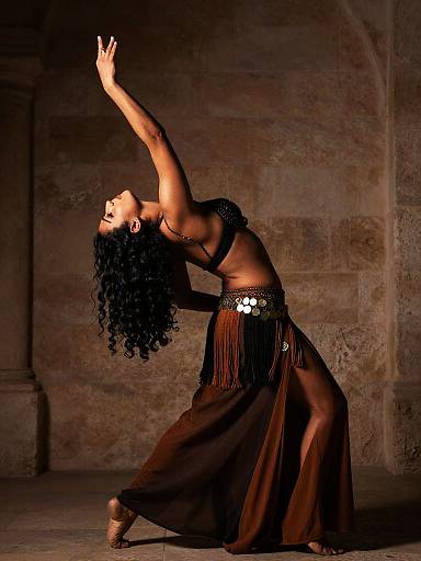 Amber & Black Belly Dance Portrait
