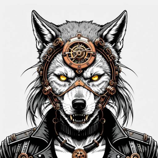 Futuristic Wolf Emblem with Assassin Theme