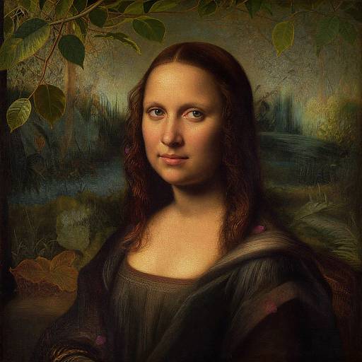 Digital artwork blending Leonardo da Vinci's 