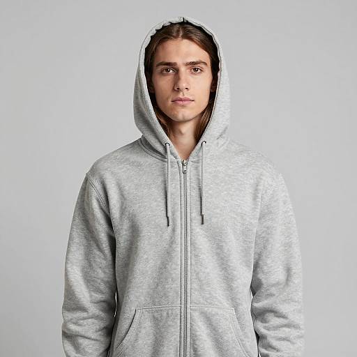 Young Man in Gray Hoodie