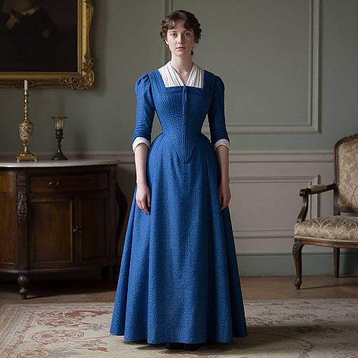 Empire Waist Blue Dress Portrait