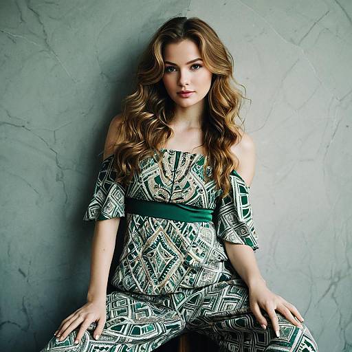 Graceful Young Woman in Modern Attire