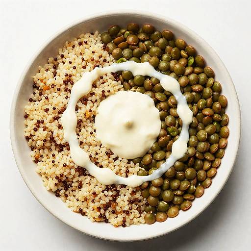 Aerial View of Quinoa Lentil Salad