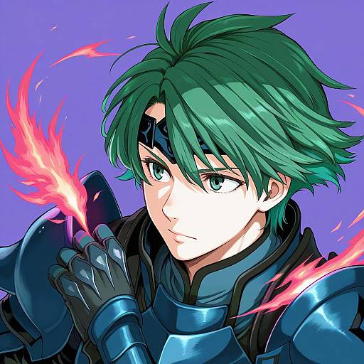 Illustration of Alm (fire emblem), fire emblem in the style of Yamada rei (rou)