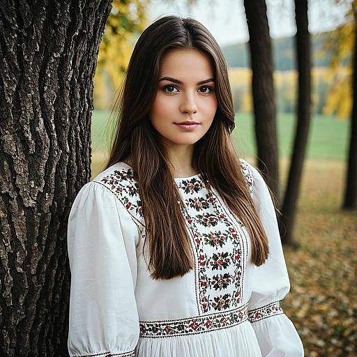 Realistic Portrait in Slovak National Dress