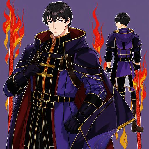 Illustration of Morgan (male) (fire emblem), fire emblem in the style of Nii manabu