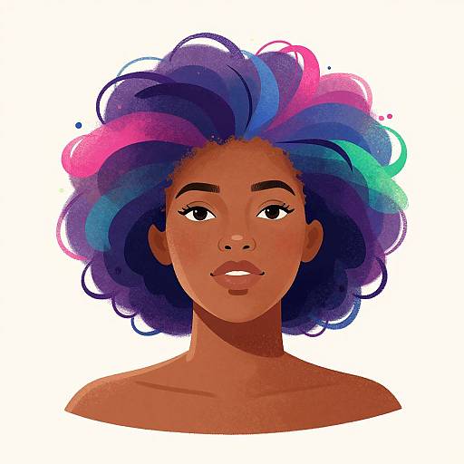 Vibrant Woman of Color with Abstract Hair
