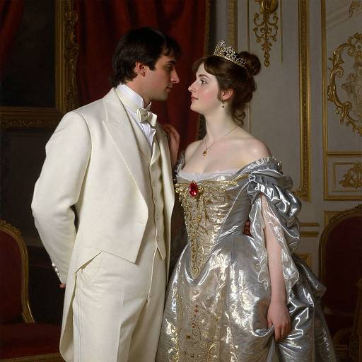 Romantic Courtship in Opulent Setting