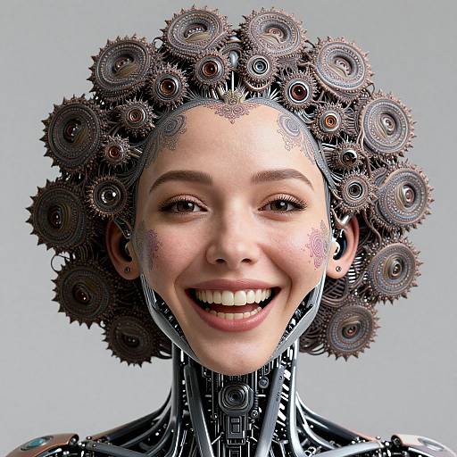 Euphoric Mechanical Woman Portrait