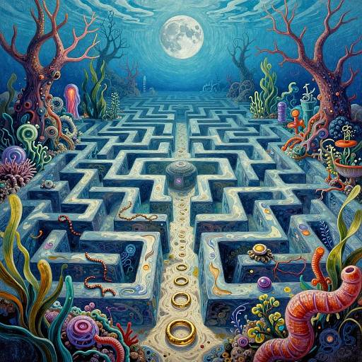 Hyperrealistic Underwater Maze Art