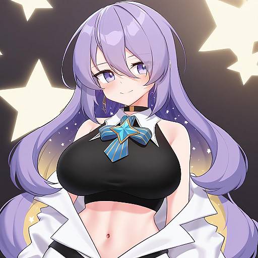 Illustration of Moona hoshinova (1st costume), hololive in the style of Narynn