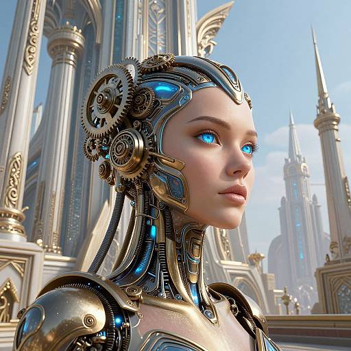 Futuristic Woman Symbolizing AI Harmony