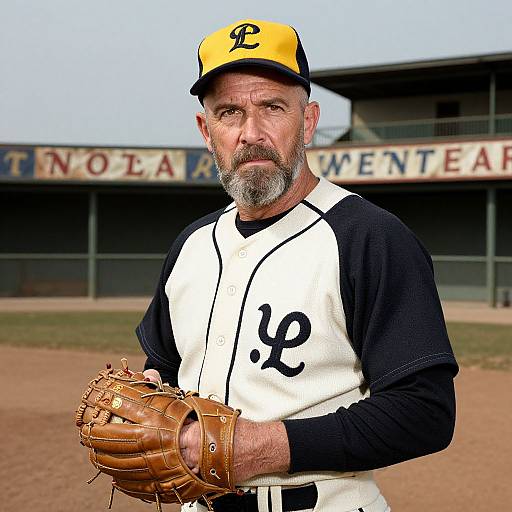 Vintage 1950s Baseball Player Portrait