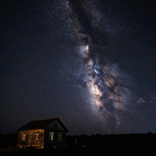 Starry Night Over Rural Landscape