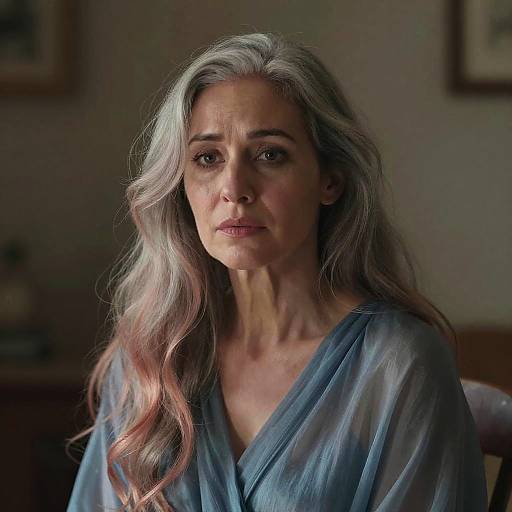 Soft Anime Portrait: Salt-and-Pepper Elegance